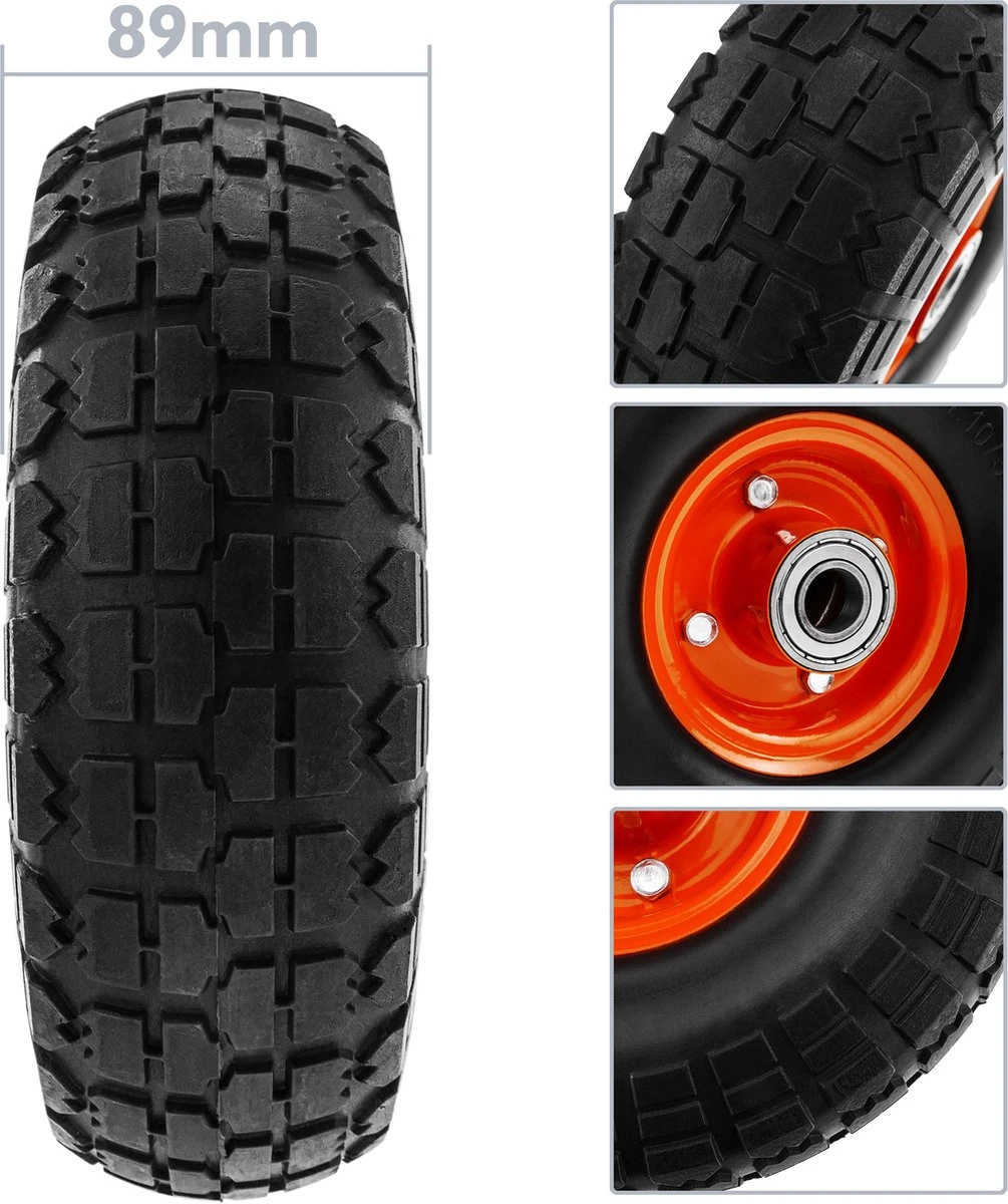 PrimeMatik - Roue De Brouette Massief 2-pack 120 Kg 10x3.5" 254x89 Mm. Courroie De Rechange Pour Plate-forme De Transport Et Chariots 3 PrimeMatik - Roue De Brouette Massief 2-pack 120 Kg 10x3.5" 254x89 Mm. Courroie De Rechange Pour Plate-forme De Transport Et Chariots – Image 3