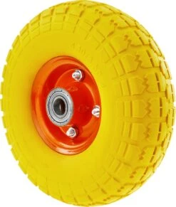 PrimeMatik - Roue De Brouette Massief Jaune 120 Kg 10x3.5" 254x89 Mm. Courroie De Rechange Pour Plate-forme De Transport Et Chariots -Vendite Pelouse Pro 1017x1200
