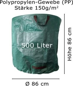ToCi 2 X Sac De Jardin 500 L, Autoportant, Pliable, Robuste - Sacs De Jardin Sac De Déchets Verts Sac D'herbe Sac De Feuilles Sac De Déchets De Jardin -Vendite Pelouse Pro 1027x1200 1