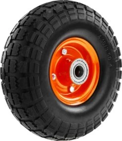 PrimeMatik - Roue De Brouette Massief 120 Kg 10x3.5" 254x89 Mm. Courroie De Rechange Pour Plate-forme De Transport Et Chariots