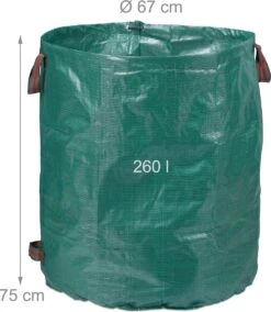 Lot De 4 Sacs à Déchets De Jardin Relaxdays - Sac De Jardin Vert 260 L - Sac à Mauvaises Herbes Pliable Autoportant -Vendite Pelouse Pro 1043x1200 1