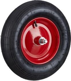 Roue De Brouette Relaxdays 4.80 4.00-8 - Pneu Pneumatique Avec Essieu - Roue De Secours - Pneu De Brouette