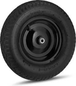 Roue De Brouette Relaxdays 4.80 4.00-8 - Roue De Secours Brouette - Pneu Pneumatique - Avec Adaptateurs Schwarz-Schwarz