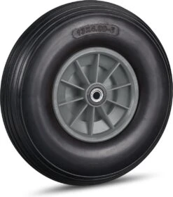 Relaxdays 1x Roue De Brouette 4.00-6 - Caoutchouc Intégral - Roue De Secours Anti-crevaison - Complète - Adaptateurs