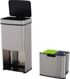 HOMCOM Poubelle Système De Séparation Des Déchets Poubelle Avec Capteur 72 L 3 Compartiments Acier Inoxydable Argent 851-018 13 HOMCOM Poubelle Système De Séparation Des Déchets Poubelle Avec Capteur 72 L 3 Compartiments Acier Inoxydable Argent 851-018 -Vendite Pelouse Pro 1064x1200 5