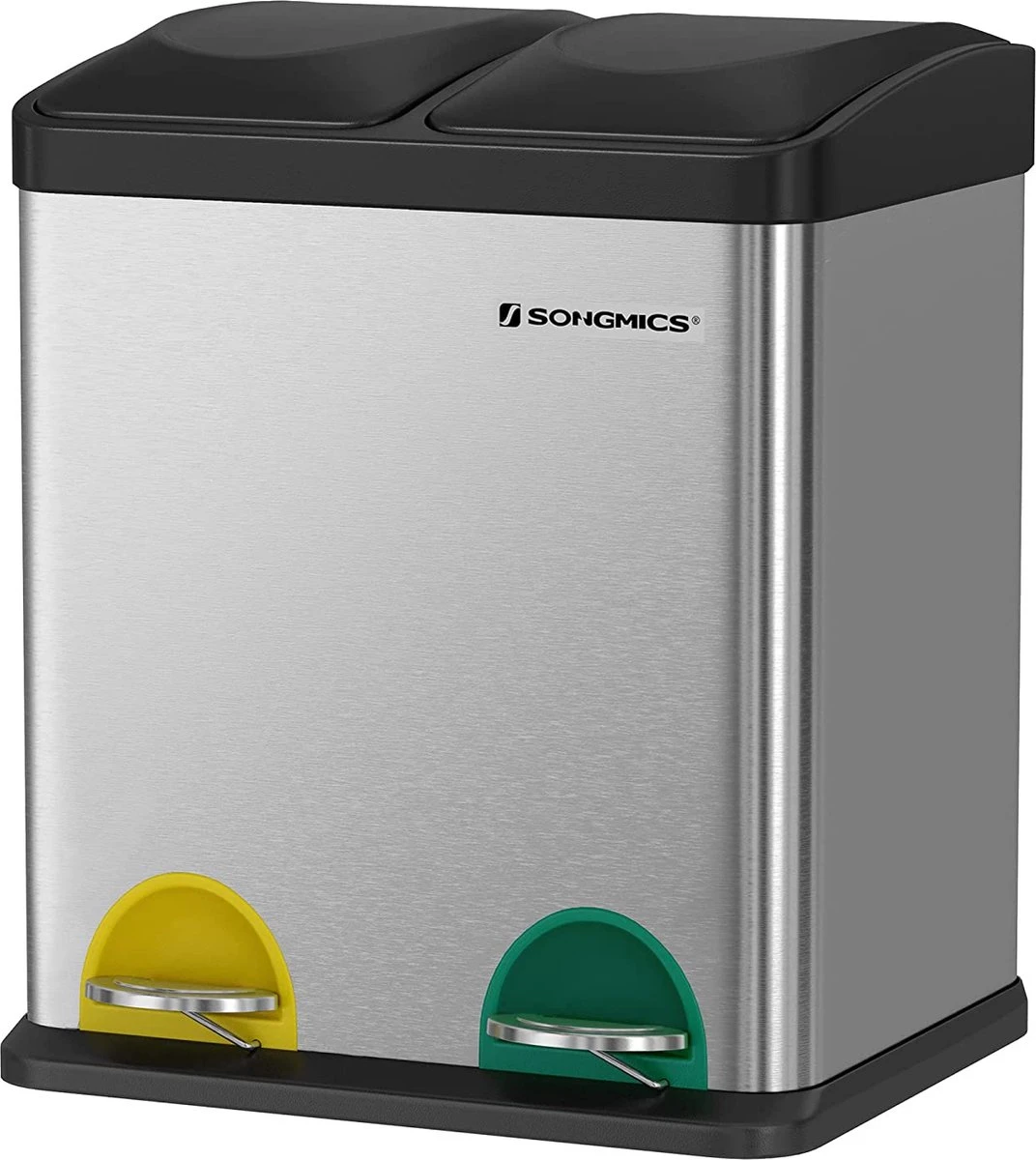 ZAZA Home & Office Poubelle 30 Litres, Tri Des Déchets, 2 X 15 Litres, Poubelle, Poubelle à Pédale Avec Poubelles Intérieures, Pédales Colorées, Système De Séparation Des Déchets Pour La Cuisine, Argent-noir 15 ZAZA Home & Office Poubelle 30 Litres, Tri Des Déchets, 2 X 15 Litres, Poubelle, Poubelle à Pédale Avec Poubelles Intérieures, Pédales Colorées, Système De Séparation Des Déchets Pour La Cuisine, Argent-noir – Image 15