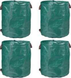Lot De 4 Sacs à Déchets De Jardin Relaxdays - Sac De Jardin Vert 260 L - Sac à Mauvaises Herbes Pliable Autoportant
