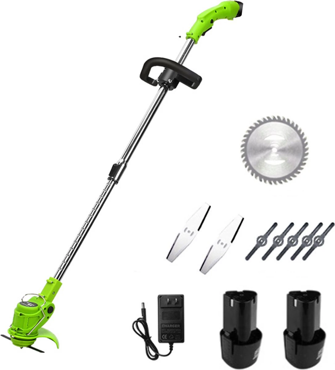 Tondeuse à Gazon Drillpro - Tondeuses à Tondeuses à Gazon - Électrique Portable - 450W 12V - Avec Poignée Réglable Et 2 Piles - Vert 5 Tondeuse à Gazon Drillpro - Tondeuses à Tondeuses à Gazon - Électrique Portable - 450W 12V - Avec Poignée Réglable Et 2 Piles - Vert – Image 5