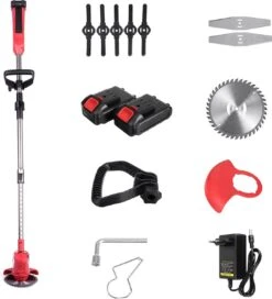 Wolike Coupe-herbe - Machine à Gazon Pivotante - Tondeuse à Gazon Pliable - Coupe- Coupe-herbe - Électrique Sans Fil Rechargeable - Poignée Réglable - Avec 2 Piles - Pour Tondre La Pelouse De Jardin - Rouge -Vendite Pelouse Pro 1089x1200