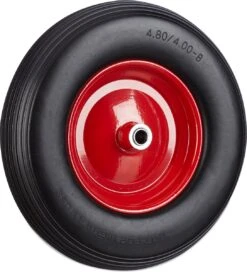 Roue De Brouette Relaxdays 4.80 4.00-8 - Roue De Secours - Pneu En Caoutchouc - Roue De Diable Chariot à Main Noir