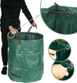 COM-FOUR® 3x Sac De Jardin Avec Poignées De Transport - Sac Poubelle De Jardin Pliable L - Poubelle Pliable Indéchirable Pour Feuilles Et Déchets Verts (272 L - 3 Pièces) -Vendite Pelouse Pro 1101x1200 12