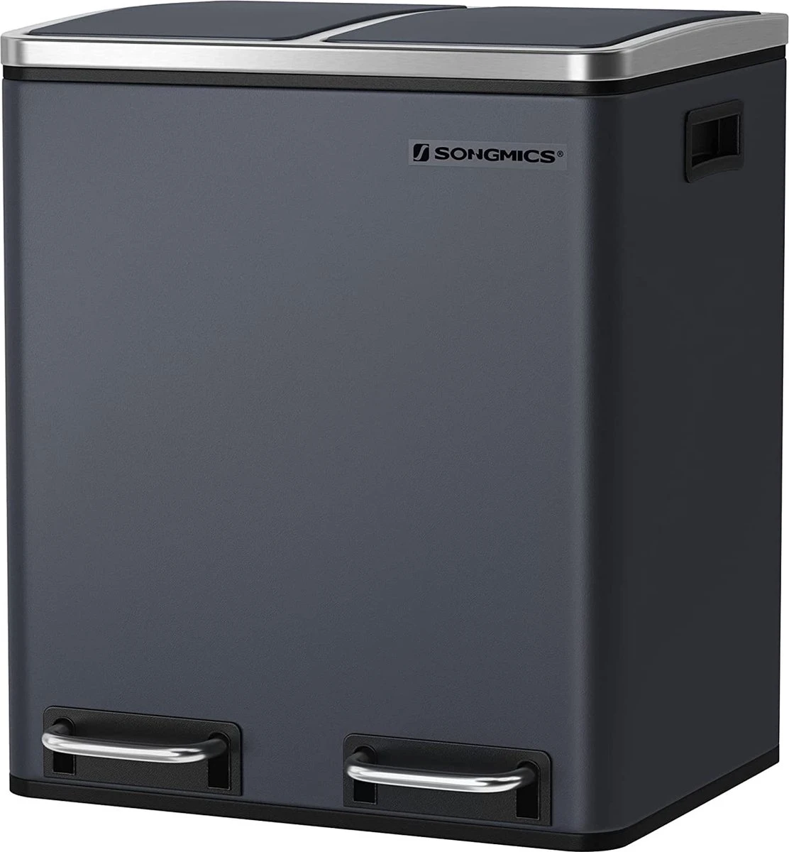 Songmics Poubelle De Cuisine, 2 X 15 L, Système De Tri Des Déchets, Poubelle En Métal, Poubelle à Pédale Avec Bacs Intérieurs Et Poignées, Tri Des Déchets, Fermeture Soft , Hermétique, Anthracite LTB30GS 1 Songmics Poubelle De Cuisine, 2 X 15 L, Système De Tri Des Déchets, Poubelle En Métal, Poubelle à Pédale Avec Bacs Intérieurs Et Poignées, Tri Des Déchets, Fermeture Soft , Hermétique, Anthracite LTB30GS