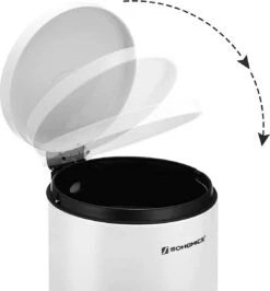Songmics Poubelle, Poubelle En Acier Inoxydable, 30 Litres, Poubelle Intérieure En Plastique, Avec Pédale Et Couvercle, Anti-empreintes Digitales, Pour Cuisine, Salon, Bureau, Blanc LTB006W01 -Vendite Pelouse Pro 1116x1200 1