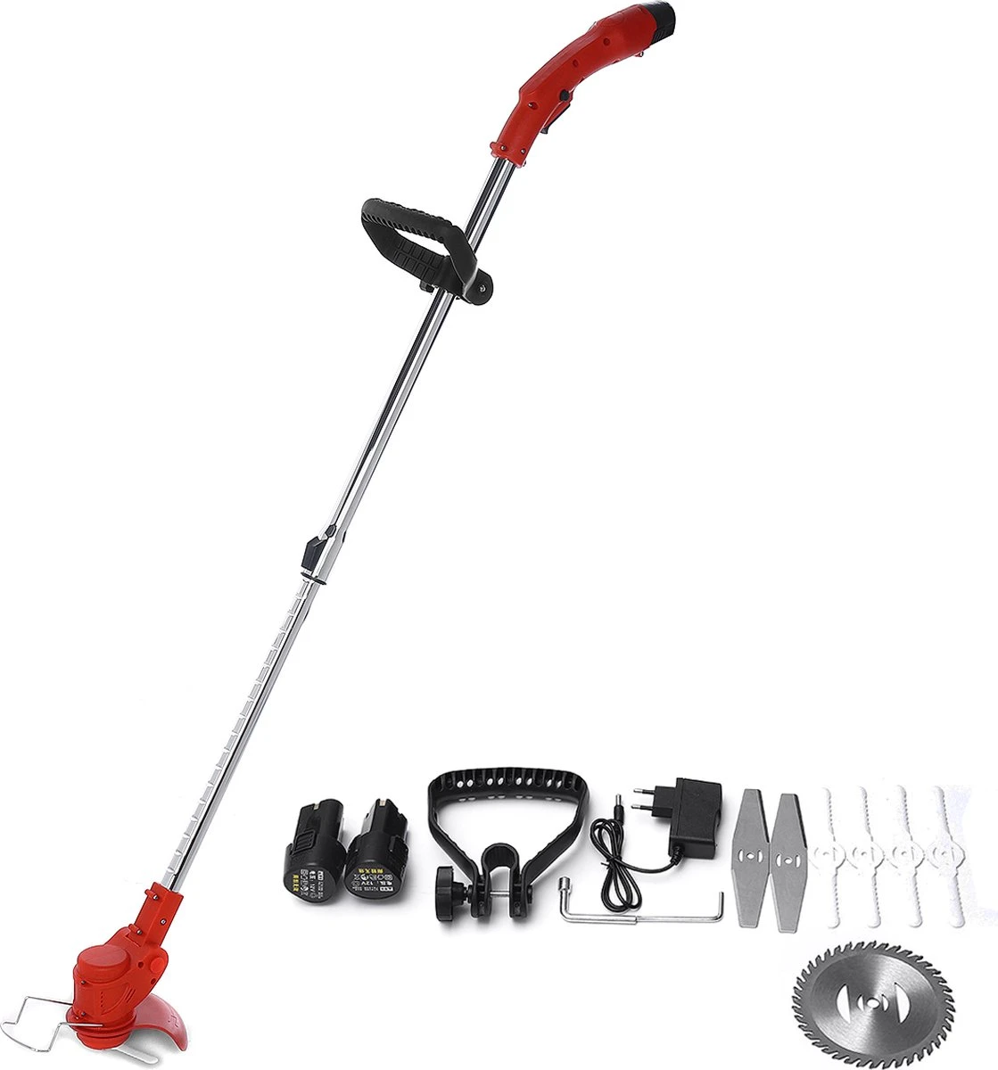 Tondeuse à Gazon DrillPro - Coupe- Coupe-herbe électriques - Tondeuse à Gazon - Tondeuse à Gazon - Sans Fil - Poignée Réglable - Avec 2 Piles Et Chargeur - Pour Tailler La Pelouse De Jardin - Rouge 1 Tondeuse à Gazon DrillPro - Coupe- Coupe-herbe électriques - Tondeuse à Gazon - Tondeuse à Gazon - Sans Fil - Poignée Réglable - Avec 2 Piles Et Chargeur - Pour Tailler La Pelouse De Jardin - Rouge