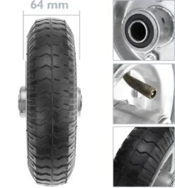 PrimeMatik - Roue De Brouette 90 Kg 8x2.5" 203x64 Mm. Courroie De Rechange Pour Plate-forme De Transport Et Chariots -Vendite Pelouse Pro 1120x1200 1