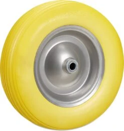 Relaxdays 1x Roue De Brouette 4.80 4.00-8 - Caoutchouc De Roue De Secours - Roue De Diable - Jaune/gris