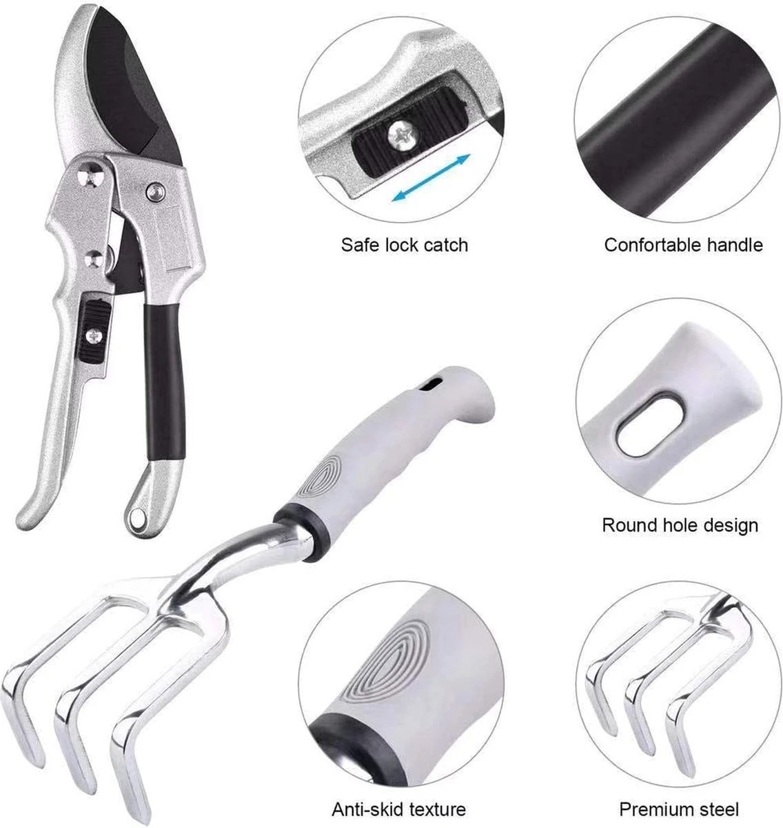 Set Outils De Jardin Enlèvement Des Mauvaises Herbes En Plein Air Équipement De Jardinage En Heavy Duty Cultivateur Transplantation Fourche De Désherbage Râteau à Mauvaises Herbes 5 Set Outils De Jardin Enlèvement Des Mauvaises Herbes En Plein Air Équipement De Jardinage En Heavy Duty Cultivateur Transplantation Fourche De Désherbage Râteau à Mauvaises Herbes – Image 5