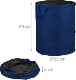 Lot De 3 Sacs Poubelles De Jardin Relaxdays - Sac à Feuilles Pop-up - 160L - Sac à Mauvaises Herbes - 3 Poignées - Bleu -Vendite Pelouse Pro 1138x1200 2