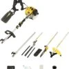 Outil Multifonction Essence Maxx 5 En 1 - Tronçonneuse - Débroussailleuse - Tondeuse De Bord - Cisaille à Haies - Rallonge - 52 Cm³