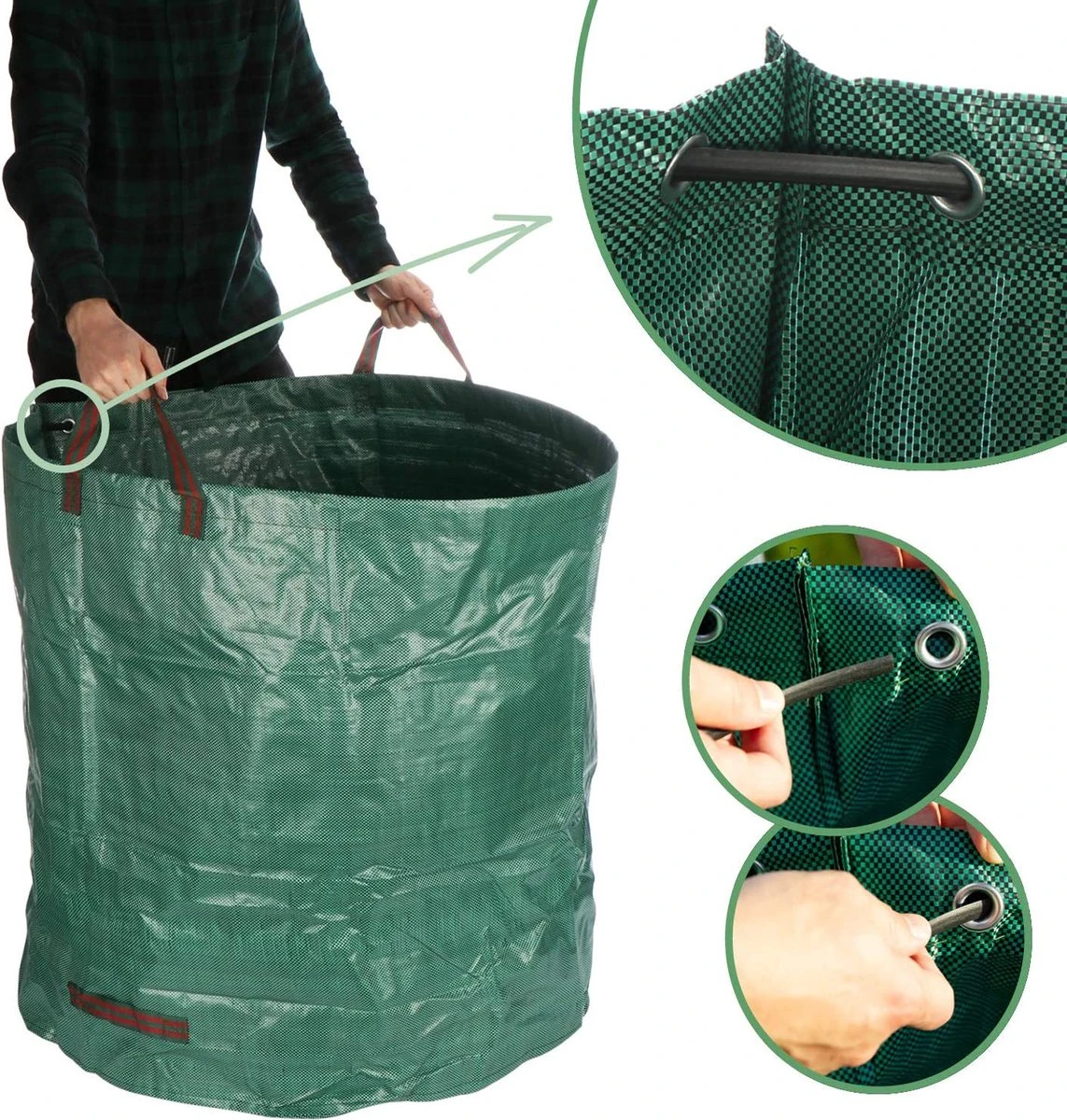 6x Sac De Jardin Avec Poignées - Sac Poubelle De Jardin Pliable XXL - Poubelle Pliable Indéchirable Pour Feuilles Et Déchets Verts 2 6x Sac De Jardin Avec Poignées - Sac Poubelle De Jardin Pliable XXL - Poubelle Pliable Indéchirable Pour Feuilles Et Déchets Verts – Image 2