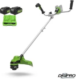 Débroussailleuse Greenworks Trimmer Digipro 2 X 24 Volts Avec Batterie 2 X 4a Et Chargeur Double GD24X2BCBK4X