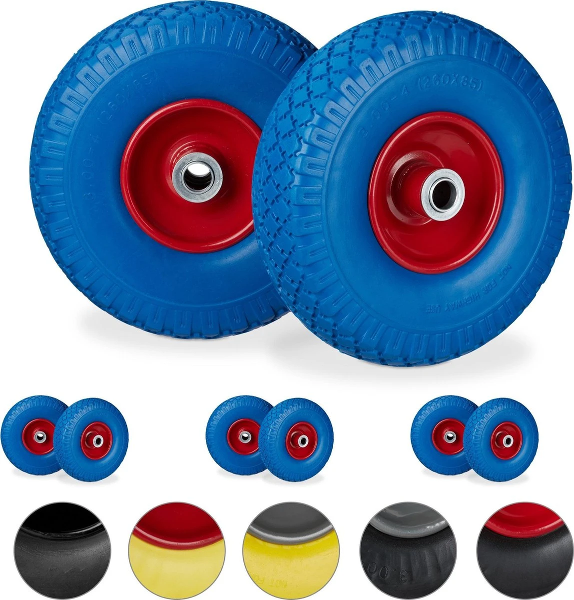 Ensemble De Roues Pour Diable Relaxdays V8 X - Pneu En Caoutchouc - Charrette à Main - 150 Kg - Jante Acier Bleu 10 Ensemble De Roues Pour Diable Relaxdays V8 X - Pneu En Caoutchouc - Charrette à Main - 150 Kg - Jante Acier Bleu – Image 10