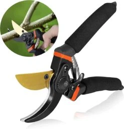 Sécateur Bypass, Cisailles De Jardin Bypass, Sécateur Avec Cliquet, Cisailles à Arbre Avec Bypass Pour Branches Et Brindilles Jusqu'à 20mm De Diamètre, Manche Robuste En Aluminium, Lame En Acier Japonais SK5 - Rouge