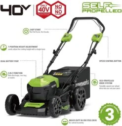 Tondeuse à Batterie Greenworks 40 Volt Avec Batteries Et Chargeur GD40LM46SPK4X -Vendite Pelouse Pro 1162x1200 1