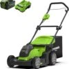 Greenworks 2504707UB Tondeuse à Gazon Tondeuse à Gazon Poussée Batterie Vert