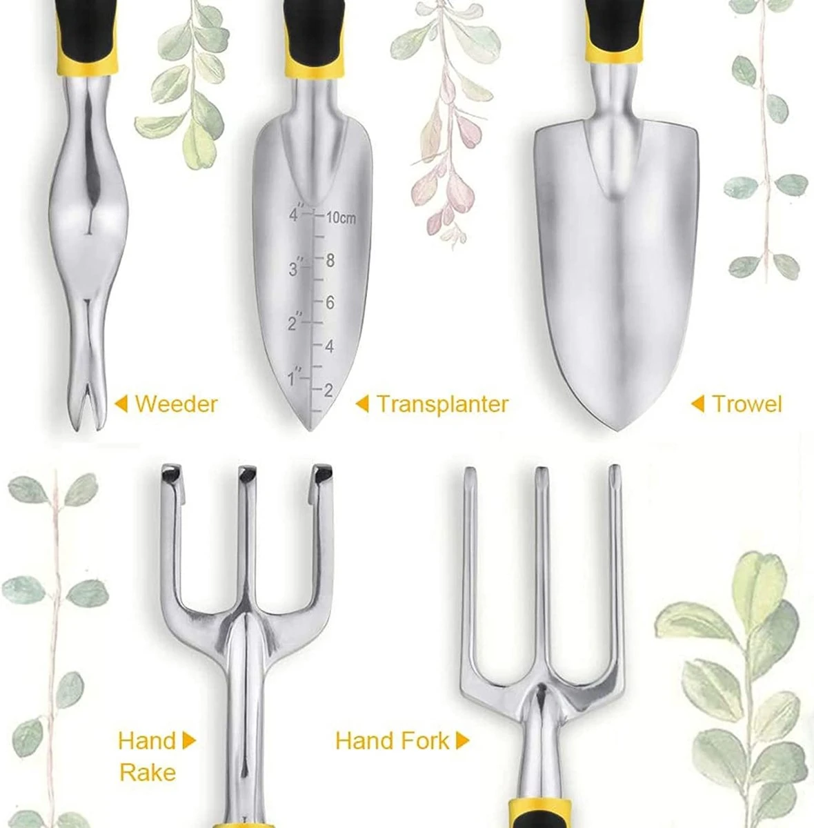 Ensemble D'outils De Jardin Rongrong 5 Pièces Comprenant Truelle, Transplanteur, Cultivateur, Désherbage, Fourche De Désherbage, Outils De Jardin Avec Têtes En Fonte D'aluminium Robustes Et Poignées Ergonomiques 4 Ensemble D'outils De Jardin Rongrong 5 Pièces Comprenant Truelle, Transplanteur, Cultivateur, Désherbage, Fourche De Désherbage, Outils De Jardin Avec Têtes En Fonte D'aluminium Robustes Et Poignées Ergonomiques – Image 4