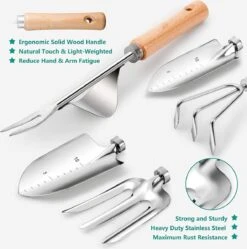 Outils De Jardin Grenebo, Outils De Jardin Résistants à La Heavy Duty , Cadeaux De Jardin Pour Femmes Et Hommes Avec Sécateur Et Sac De Rangement (9 Pièces) -Vendite Pelouse Pro 1188x1200 9