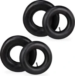 Relaxdays Pneu De Brouette 4.00-6 "- Pneu De Secours Avec Chambre à Air - 2 Pièces - Pneu Pneumatique - Noir