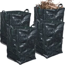 Sac à Déchets De Jardin Relaxdays - Lot De 4 - 200 Litres - Sac De Jardin - Sac à Feuilles Pliable - étanche
