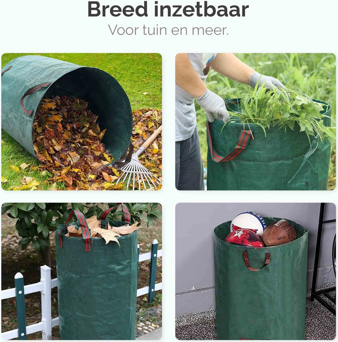 Sacs De Jardinage Sac à Déchets De Jardin - Set De 2 Sacs à Déchets De Jardin Pliables - Sac De Jardin - Poubelle De Jardin - 2x 280 Litres - Vert 6 Sacs De Jardinage Sac à Déchets De Jardin - Set De 2 Sacs à Déchets De Jardin Pliables - Sac De Jardin - Poubelle De Jardin - 2x 280 Litres - Vert – Image 6