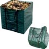 Cheqo® Sac à Déchets De Jardin Carré - Sac à Déchets De Jardin - Poubelle De Jardin - Sac à Mauvaises Herbes - Jardinage - Sac à Déchets Verts - 245 Litres
