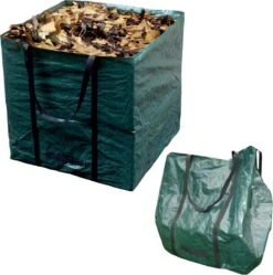 Cheqo® Sac à Déchets De Jardin Carré - Sac à Déchets De Jardin - Poubelle De Jardin - Sac à Mauvaises Herbes - Jardinage - Sac à Déchets Verts - 245 Litres