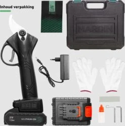 Sécateur à Batterie Foumt SS-1 - Sécateur électrique - Taille-haie électrique - Sécateur - Mini Tronçonneuse - Étui Inclus - Batterie Extra - Zwart -Vendite Pelouse Pro 1194x1200 1