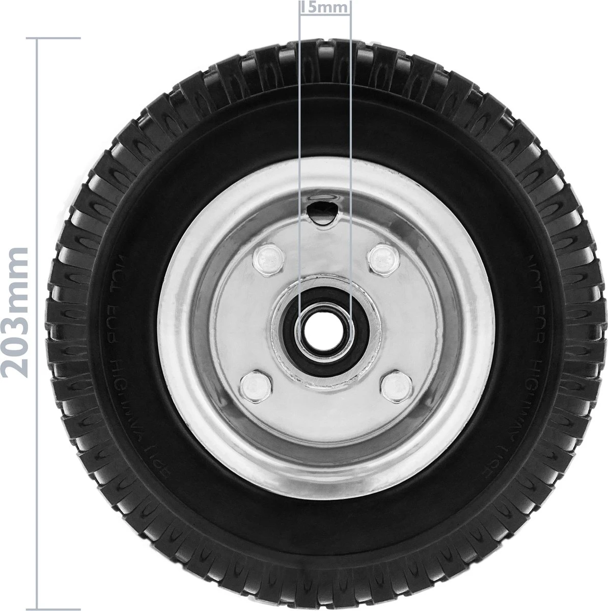 PrimeMatik - Roue De Brouette Massief 70 Kg 8x2.5" 203x64 Mm. Courroie De Rechange Pour Plate-forme De Transport Et Chariots 2 PrimeMatik - Roue De Brouette Massief 70 Kg 8x2.5" 203x64 Mm. Courroie De Rechange Pour Plate-forme De Transport Et Chariots – Image 2