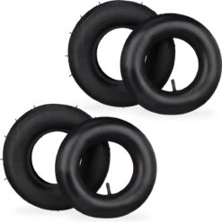 Relaxdays Pneu De Brouette Avec Chambre à Air - Pneu De Secours - Pneu Pneumatique - Roue De Brouette - 2 Pièces