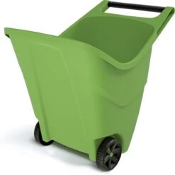 Prosperplast Chariot à Déchets 85 Litres Vert - Chariot De Jardin - Brouette - Chariot De Jardin - Chariot à Déchets De Jardin - Chariot De Jardin - Poubelle De Jardin - Chariot à Déchets - Chariot à Litière