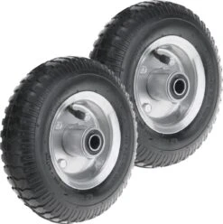 PrimeMatik - Roue De Brouette Pack De 2 90 Kg 8x2.5" 203x64 Mm. Courroie De Rechange Pour Plate-forme De Transport Et Chariots