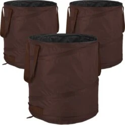 Relaxdays Sac à Déchets De Jardin Pop Up - Lot De 3 - 85 L - Sac De Jardin - Sac à Déchets Verts - Sac à Feuilles