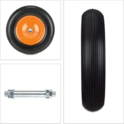 Roue De Brouette Relaxdays 4.80/4.00-8 Avec Axe - Roue De Secours Tout Caoutchouc Anti Crevaison - Jante Acier - Noir -Vendite Pelouse Pro 1197x1200 6