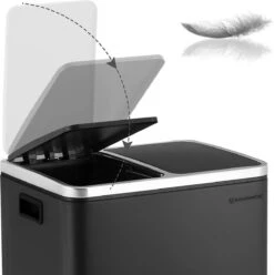 Songmics Poubelle Pour La Cuisine, 30L, Tri Des Déchets, Poubelle En Métal, Poubelle à Pédale Avec Bacs Intérieurs Et Poignées, Système De Tri Des Déchets, 2 X 15 Litres, Softclose, Hermétique, Gris Fumée -Vendite Pelouse Pro 1197x1200 9