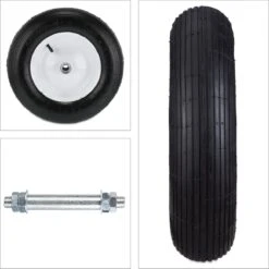 Roue De Brouette Relaxdays 4.80 4.00-8 - Roue De Secours Avec Axe - Pneu De Brouette - Jante En Acier Blanc -Vendite Pelouse Pro 1198x1200 17