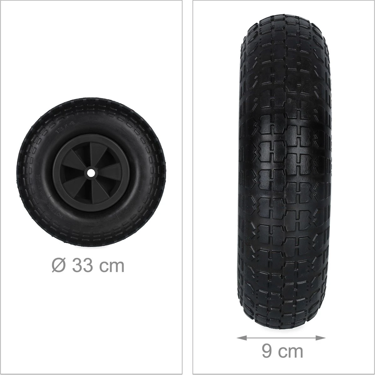 Roue De Brouette Relaxdays 4.00-6 - Caoutchouc - Noir - Pneu De Brouette Anti-crevaison - Roue De Secours 7 Roue De Brouette Relaxdays 4.00-6 - Caoutchouc - Noir - Pneu De Brouette Anti-crevaison - Roue De Secours – Image 7