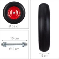 Relaxdays 4x Caoutchouc De Roue De Brouette - Roue De Borne + Axe - Jante En Acier Anti-crevaison - Noir 12 Relaxdays 4x Caoutchouc De Roue De Brouette - Roue De Borne + Axe - Jante En Acier Anti-crevaison - Noir -Vendite Pelouse Pro 1198x1200 29