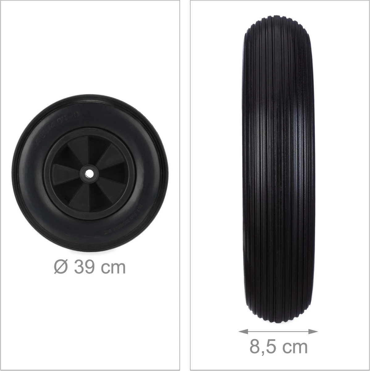 Roue De Brouette Relaxdays -crevaison Relaxdays - 4.80/4.00-8 - Pneu De Brouette Noir Sans Axe - Rechange 4 Roue De Brouette Relaxdays -crevaison Relaxdays - 4.80/4.00-8 - Pneu De Brouette Noir Sans Axe - Rechange – Image 4