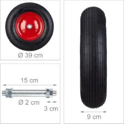 Roue De Brouette Relaxdays 4.80 4.00-8 - Pneu Pneumatique Avec Essieu - Roue De Secours - Pneu De Brouette -Vendite Pelouse Pro 1198x1200 4