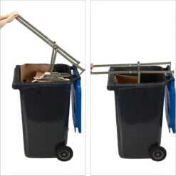 Relaxdays Presse à Déchets Pour Poubelles à Roulettes - Presses à Clic - Levier - Tamper à Déchets - Acier - Marron -Vendite Pelouse Pro 1198x1200 57